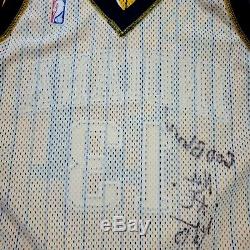 100% Authentic Mark Jackson Champion 98 99 Pacers Signed Game Issued Jersey