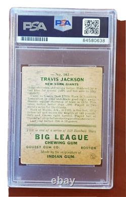1933 Goudey #102 Travis Jackson signed autographed cards PSA auto