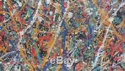 1951 Jackson Pollock Abstract Painting Signed on Wood