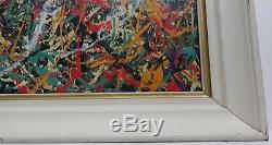 1951 Jackson Pollock Abstract Painting Signed on Wood
