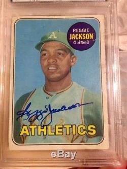 1969 Topps Reggie Jackson ROOKIE RC, PSA/DNA AUTO #260 autograph signed