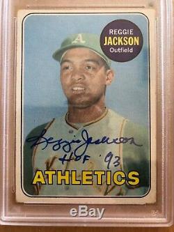 1969 Topps Reggie Jackson autograph rookie card PSA blue flip #260 signed As