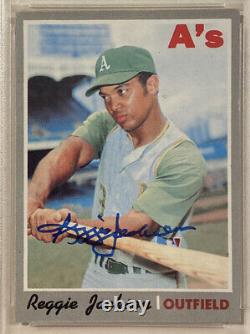 1970 Topps REGGIE JACKSON Signed Baseball Card PSADNA #140 A's Auto Grade 10