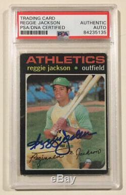 1971 Topps REGGIE JACKSON Signed Autograph Baseball Card PSA/DNA #20 Oakland As