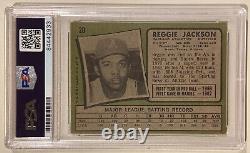 1971 Topps REGGIE JACKSON Signed Baseball Card #20 PSA/DNA Auto Grade 10 A's