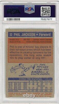 1972 Topps Phil Jackson Rookie Autograph Signed PSA/DNA Rare
