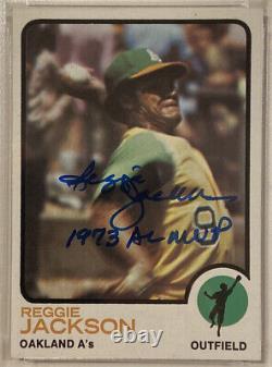 1973 Topps REGGIE JACKSON Signed Autographed Baseball Card #255 PSA 8 PSA/DNA 10