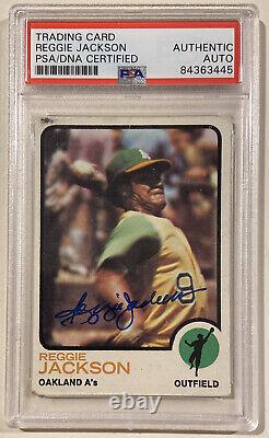 1973 Topps REGGIE JACKSON Signed Autographed Baseball Card PSADNA #255 Athletics