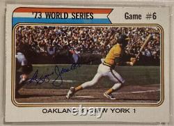 1974 Topps REGGIE JACKSON Signed Auto World Series Baseball Card PSADNA #477 A's