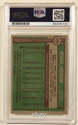 1976 Topps REGGIE JACKSON Signed Autographed Baseball Card PSA/DNA #500 Athletic