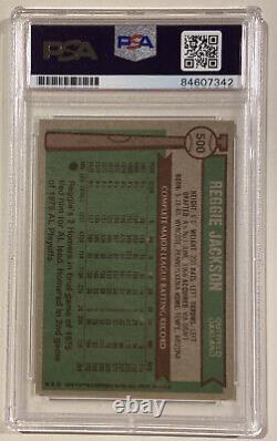 1976 Topps REGGIE JACKSON Signed Baseball Card #500 PSA/DNA Auto Grade 10