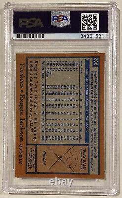 1978 Topps REGGIE JACKSON Signed Baseball Card PSADNA #200 Auto Grade 9