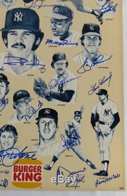 1978 Yankees Team Signed Original Burger King 17x22 Poster Reggie Jackson Goose