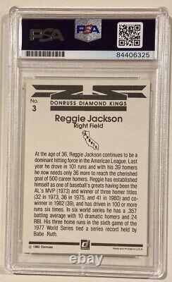 1982 Donruss DK REGGIE JACKSON Signed Baseball Card PSADNA Auto Grade 10