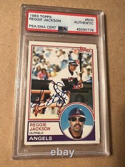 1983 TOPPS #500 REGGIE JACKSON AUTOGRAPHED SIGNED CARD AUTO PSA/DNA Authentic