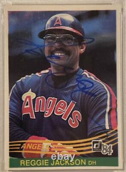 1984 Donruss REGGIE JACKSON Signed Autographed Baseball Card PSADNA #57 Angels