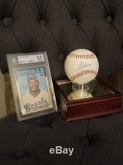 1986 Bo Jackson Topps Traded Tiffany #50T Rookie Card BGS 8.5 withAutographed Ball
