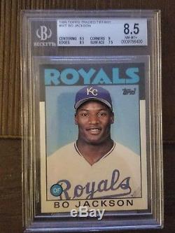 1986 Bo Jackson Topps Traded Tiffany #50T Rookie Card BGS 8.5 withAutographed Ball