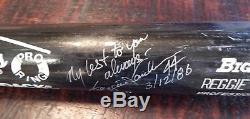 1986 Reggie Jackson California Angeles Game Used Cracked Autographed Bat Dated