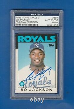 1986 Topps Traded Bo Jackson Rc Rookie Card #50t Auto Autograph Signed Psa