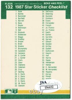 1987 Fleer Stickers Bo Jackson RC Signed Autographed Auto Baseball Card JSA COA