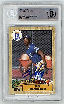 1987 ROYALS Bo Jackson signed ROOKIE card Topps #170 AUTO RC Beckett Autographed