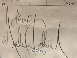 1987 Vintage SIGNED Michael Jackson Studio Notes Litho Autograph - 11x17 inches