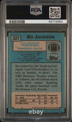 1988 Bo Jackson signed ROOKIE card Topps #327 PSA 7 AUTO RC RAIDERS