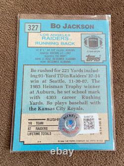 1988 Topps #327 Bo Jackson BAS Beckett RC Signed Autograph Card with Inscription