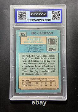1988 Topps #327 Bo Jackson CCG Mint 9 Signed Autograph RC Card with Inscription