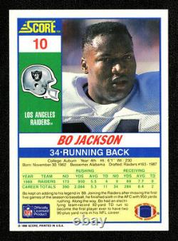 1990 Score 10 Bo Jackson Period Autographed Gem Mint Signed Football Hq Card Sig