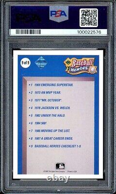 1990 Upper Deck Heroes Baseball #9 Reggie Jackson Signed Autograph PSA 10