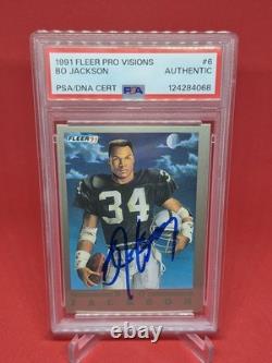 1991 Fleer Pro-Visons Bo Jackson Signed PSA Football Auto Baseball Autograph