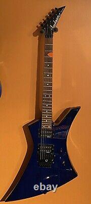 1996 Jackson Kelly Performer Guitar Blue Signed Dave Mustaine OHSC