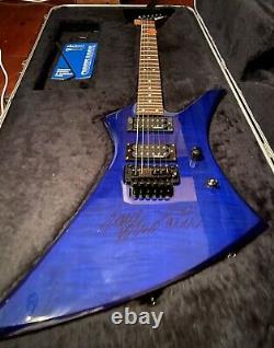 1996 Jackson Kelly Performer Guitar Blue Signed Dave Mustaine OHSC