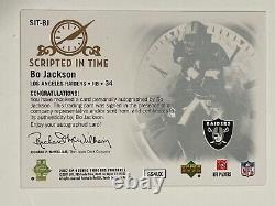 2007 Upper Deck SP Rookie Threads Scripted In Time Bo Jackson auto /100 RAIDERS