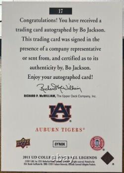 2011 Upper Deck College Legends Bo Jackson On Card Auto Sp Auburn Tigers Raiders