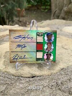 2013 Topps Triple Threads Mike Trout/Bo Jackson/Rickey Henderson Patch Auto /18