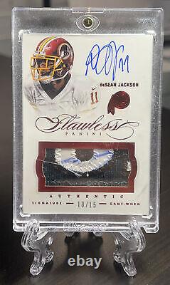 2014 DeSean Jackson 10/15 Game-Worn Letter Patch Autograph Panini Flawless #30