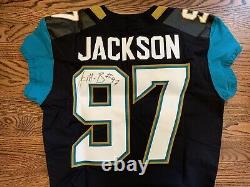 2017 Jacksonville Jaguars Nike Home Autographed Jersey Malik Jackson Sz 44