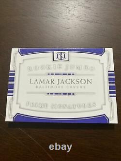 2018 National Treasures Lamar Jackson Rookie Patch Auto RC Booklet 96/99 3 Color