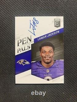 2018 Panini Elite Pen Pals Lamar Jackson PP-LJ Auto Autograph BLUE INK SP Read
