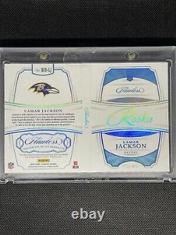 2018 Panini Flawless Lamar Jackson ROOKIE RC PATCH AUTO NFL SHIELD 1/1 Booklet