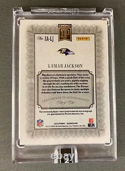 2019 Panini National Treasures Lamar Jackson 1/1 NFL Shield Patch Autograph Sign