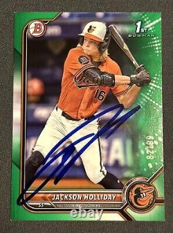 2022 Bowman Draft Paper JACKSON HOLLIDAY Signed /99 Green Autograph 1st #BD-168