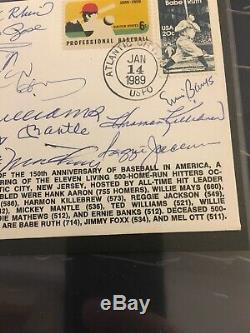 500 HR Club Signed Gateway Cover Mantle, Mays, Williams, Aaron, Banks, Jackson, Etc