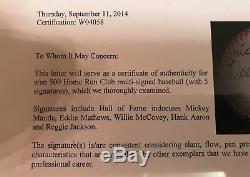 500 Home Run Club Signed Baseball (5) PSA/DNA Mantle, Aaron, Jackson, McCovey +