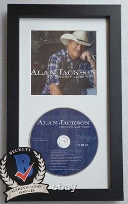 Alan Jackson CD Display Autographed Beckett Bas Coa Signed Music Present Gift