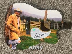 Alan Jackson Hand Signed Custom Guitar Country Music Star Autographed Bas Coa