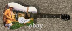 Alan Jackson Hand Signed Custom Guitar Country Music Star Autographed Bas Coa